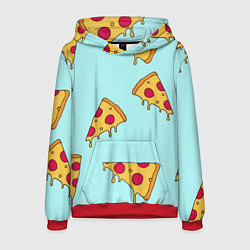 Толстовка-худи мужская Ароматная пицца, цвет: 3D-красный