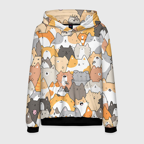 Мужская толстовка Кошачья стая / 3D-Черный – фото 1