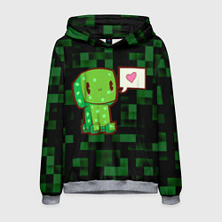 Толстовка-худи мужская Minecraft Creeper, цвет: 3D-меланж