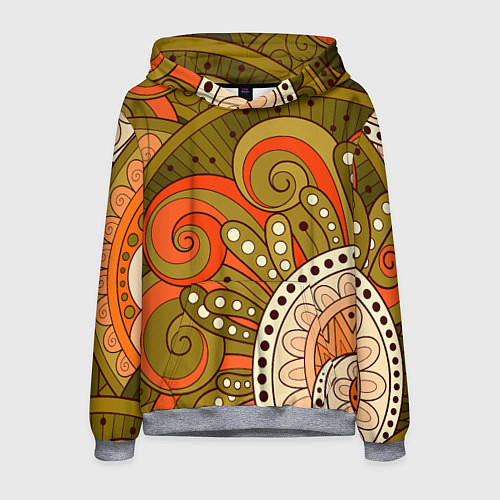 Мужская толстовка Детский оранжево-болотный / 3D-Меланж – фото 1