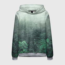 Толстовка-худи мужская Туманный лес, цвет: 3D-меланж