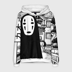 Толстовка-худи мужская No-Face Spirited Away Ghibli, цвет: 3D-белый