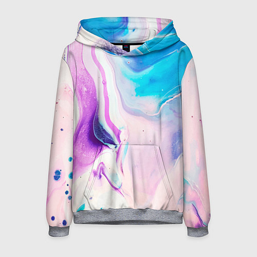 Мужская толстовка Акварельные разводы / 3D-Меланж – фото 1