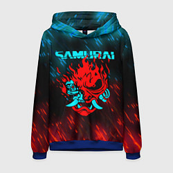 Толстовка-худи мужская CYBERPUNK 2077 SAMURAI, цвет: 3D-синий