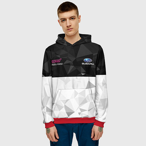 Мужская толстовка SUBARU WRX STI спина Z / 3D-Красный – фото 3