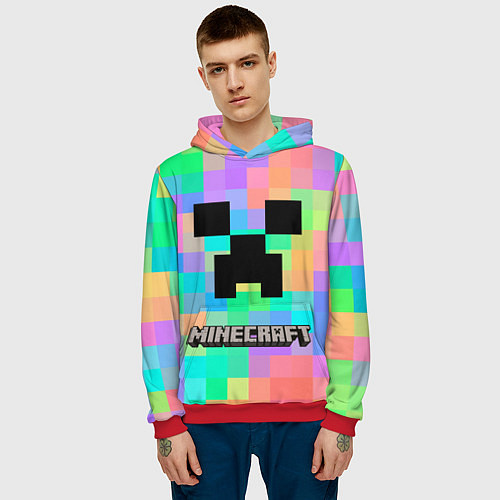 Мужская толстовка Minecraft / 3D-Красный – фото 3