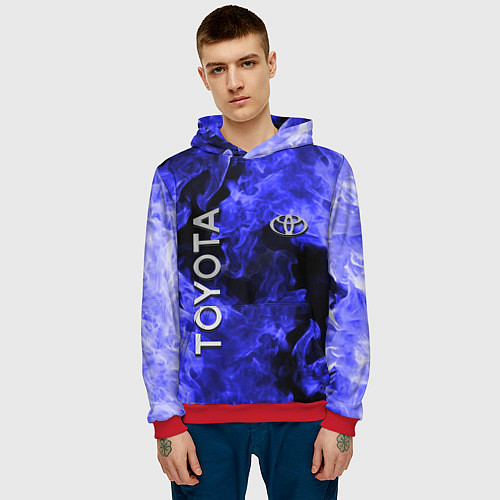 Мужская толстовка TOYOTA / 3D-Красный – фото 3