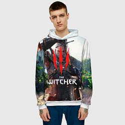 Толстовка-худи мужская The Witcher, цвет: 3D-белый — фото 2