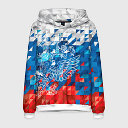Толстовка-худи мужская Россия, цвет: 3D-белый