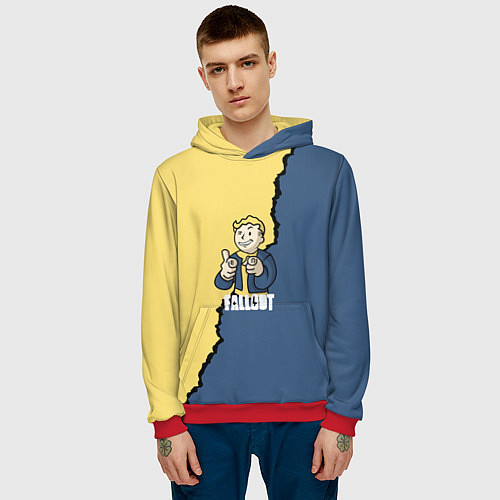 Мужская толстовка Fallout logo boy / 3D-Красный – фото 3