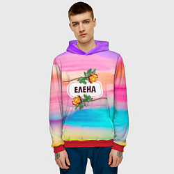 Толстовка-худи мужская Елена, цвет: 3D-красный — фото 2