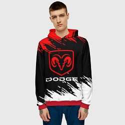 Толстовка-худи мужская DODGE, цвет: 3D-красный — фото 2