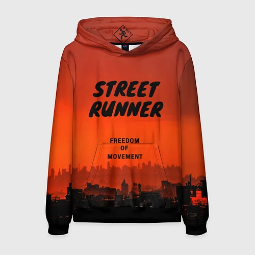 Мужская толстовка Street runner / 3D-Черный – фото 1