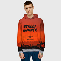 Толстовка-худи мужская Street runner, цвет: 3D-меланж — фото 2