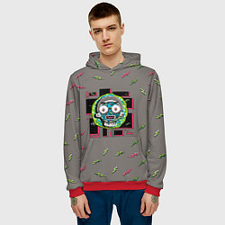 Толстовка-худи мужская Pixel Morty, цвет: 3D-красный — фото 2