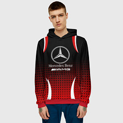 Толстовка-худи мужская Mercedes-Benz, цвет: 3D-красный — фото 2