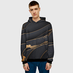 Толстовка-худи мужская Black gold, цвет: 3D-черный — фото 2