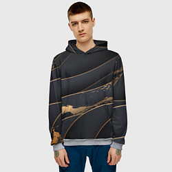Толстовка-худи мужская Black gold, цвет: 3D-меланж — фото 2