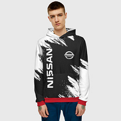 Толстовка-худи мужская NISSAN, цвет: 3D-красный — фото 2