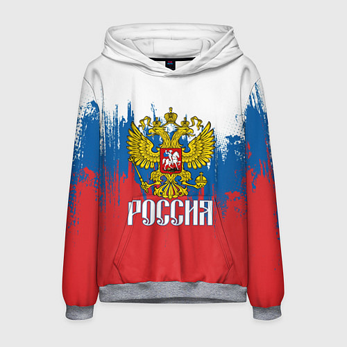 Мужская толстовка РОССИЯ ТРИКОЛОР / 3D-Меланж – фото 1