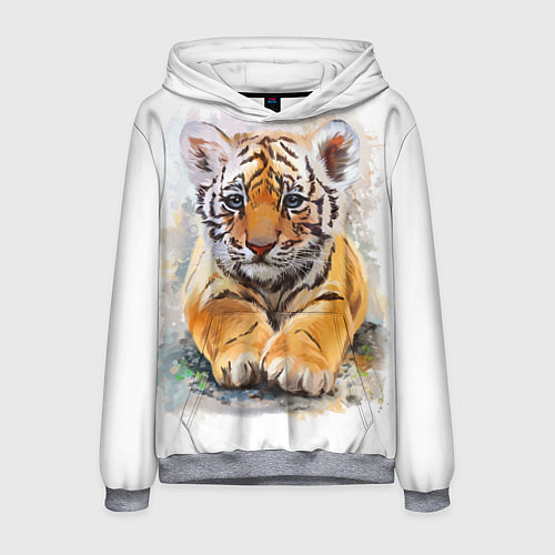 Мужская толстовка Tiger Art / 3D-Меланж – фото 1