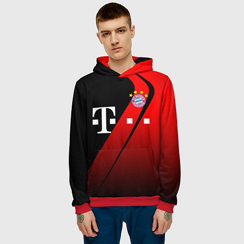Мужская толстовка FC Bayern Munchen Форма / 3D-Красный – фото 3