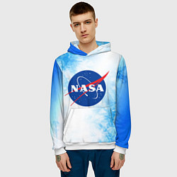 Толстовка-худи мужская NASA НАСА, цвет: 3D-белый — фото 2