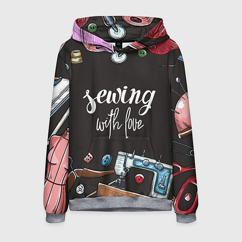 Мужская толстовка Сшито с любовью / 3D-Меланж – фото 1