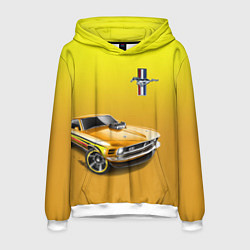Толстовка-худи мужская Ford mustang - motorsport, цвет: 3D-белый