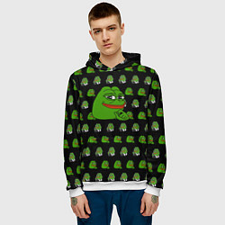 Толстовка-худи мужская Frog Pepe, цвет: 3D-белый — фото 2