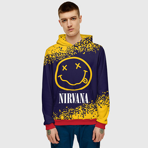 Мужская толстовка NIRVANA НИРВАНА / 3D-Красный – фото 3