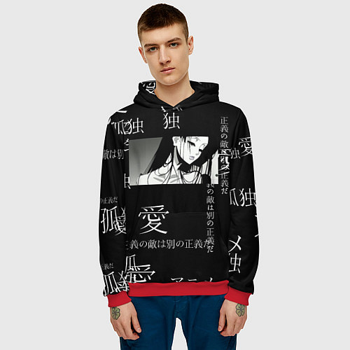 Мужская толстовка Аниме девушка / 3D-Красный – фото 3