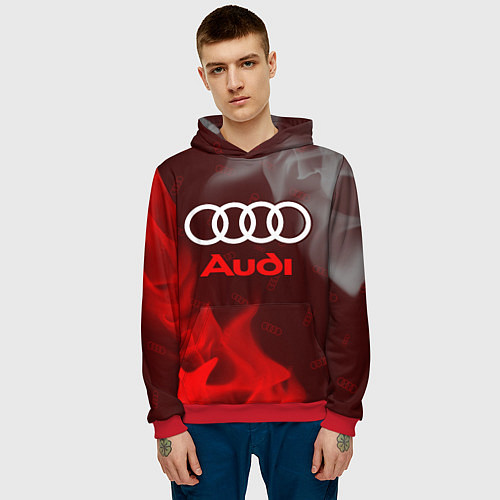 Мужская толстовка AUDI АУДИ / 3D-Красный – фото 3