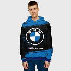 Толстовка-худи мужская BMW БМВ, цвет: 3D-синий — фото 2