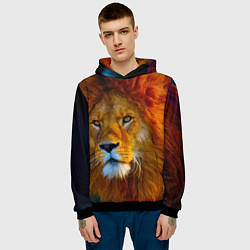 Толстовка-худи мужская Лев 3D, цвет: 3D-черный — фото 2
