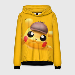 Толстовка-худи мужская Pikachu Pika Pika, цвет: 3D-черный