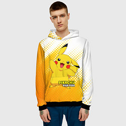 Толстовка-худи мужская Pikachu Pika Pika, цвет: 3D-черный — фото 2