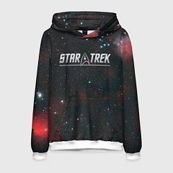 Толстовка-худи мужская Startrek iron logo and space, цвет: 3D-белый