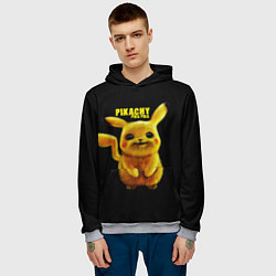 Толстовка-худи мужская Pikachu Pika Pika, цвет: 3D-меланж — фото 2