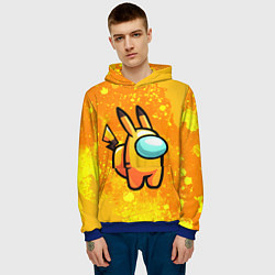 Толстовка-худи мужская AMONG US - Pikachu, цвет: 3D-синий — фото 2