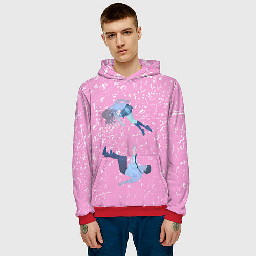 Мужская толстовка Форма голоса / 3D-Красный – фото 3