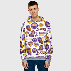 Толстовка-худи мужская LAKERS LOGO, цвет: 3D-меланж — фото 2