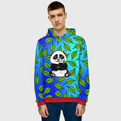 Толстовка-худи мужская Панда, цвет: 3D-красный — фото 2