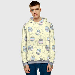 Толстовка-худи мужская Пасхальные яйца, цвет: 3D-меланж — фото 2