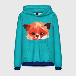 Толстовка-худи мужская Лисичка, цвет: 3D-синий