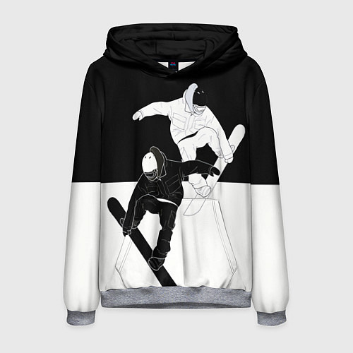 Мужская толстовка Сноубордисты / 3D-Меланж – фото 1