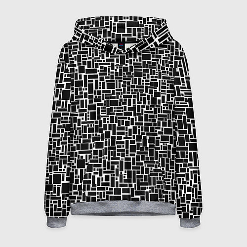 Мужская толстовка Геометрия ЧБ Black & white / 3D-Меланж – фото 1