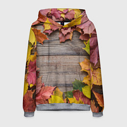 Толстовка-худи мужская Осенний Забор, цвет: 3D-меланж
