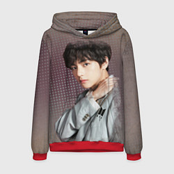 Толстовка-худи мужская BTS Ким Тэ Хён, цвет: 3D-красный