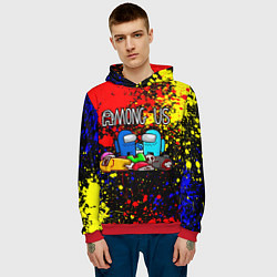 Толстовка-худи мужская AMONG US, цвет: 3D-красный — фото 2